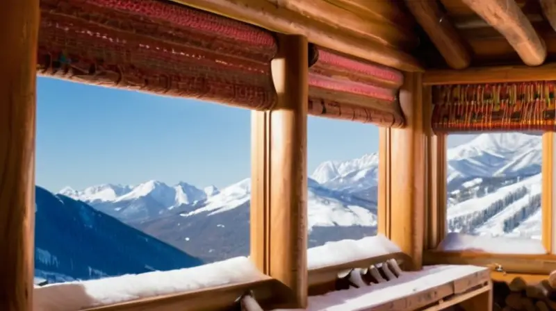 Un paisaje invernal vibrante con montañas nevadas