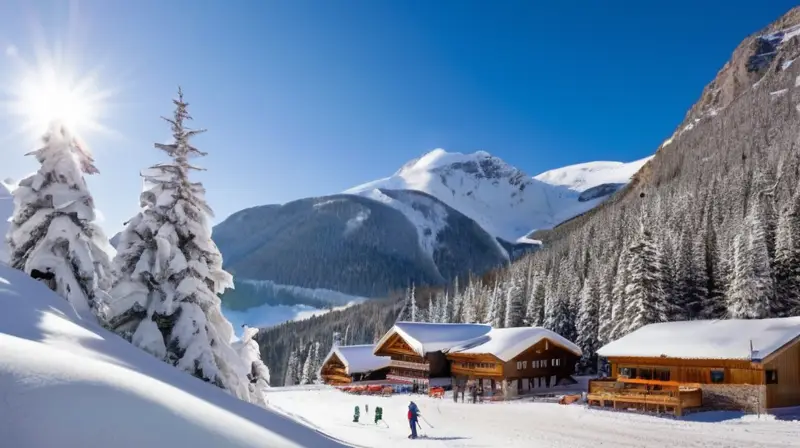 Un paisaje invernal vibrante con esquiadores