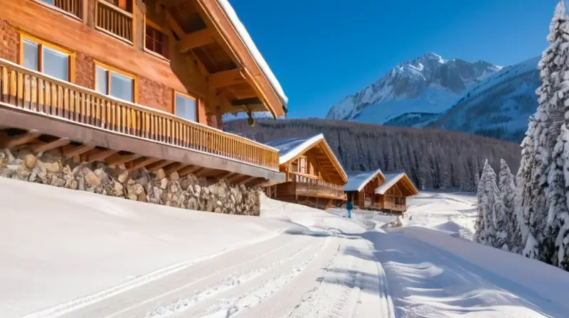 Un paisaje invernal con montañas nevadas