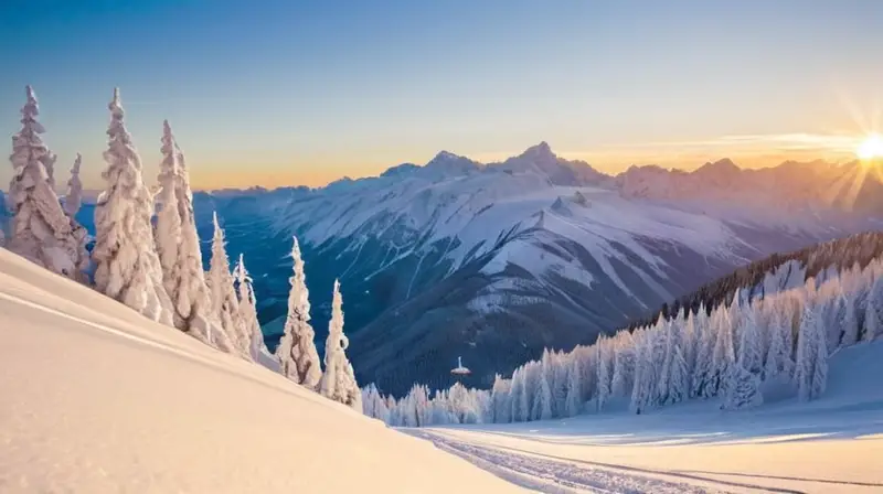 Un paisaje invernal con montañas nevadas