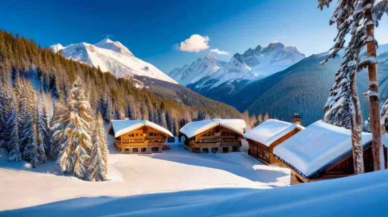 Un paisaje invernal impresionante con montañas nevadas