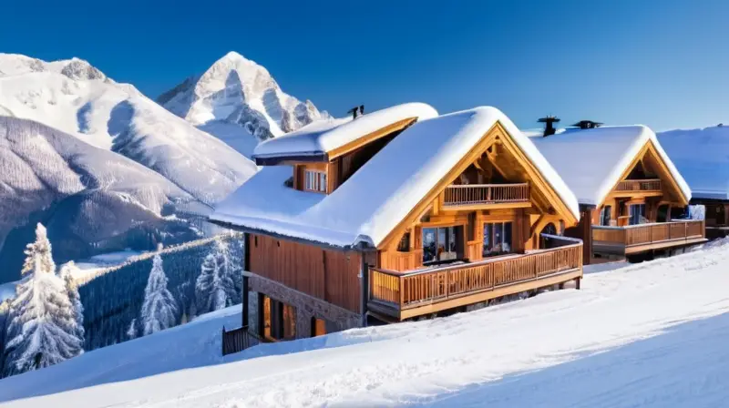 Un paisaje invernal con esquiadores en un entorno de montañas nevadas