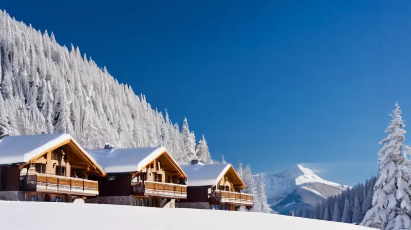 Un paisaje invernal sereno con montañas nevadas