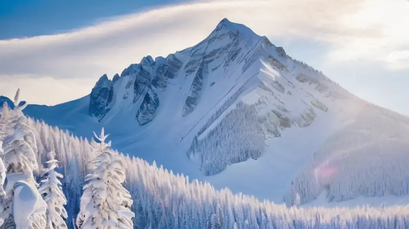 Un paisaje invernal con montañas nevadas