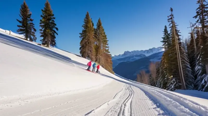 Un paisaje invernal con montañas nevadas