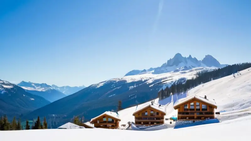 Un paisaje invernal con montañas nevadas