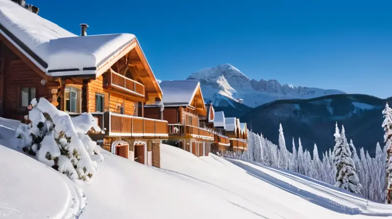 Un paisaje invernal vibrante con esquiadores en nieve brillante