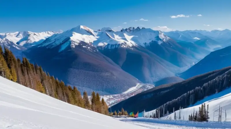 Un paisaje invernal de montañas nevadas