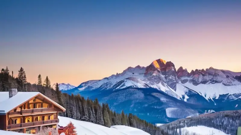 Un paisaje invernal vibrante con montañas nevadas