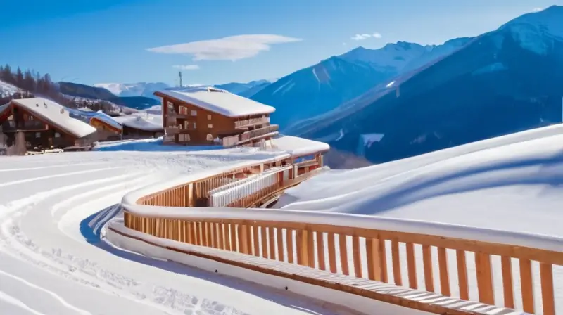 Un paisaje invernal vibrante con esquiadores