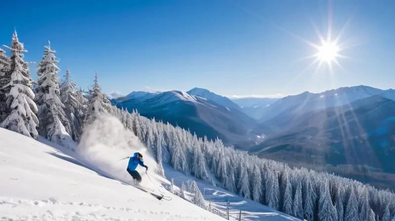 Un paisaje invernal de montañas cubiertas de nieve