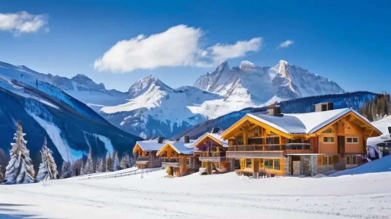 Un vibrante paisaje invernal de montañas cubiertas de nieve