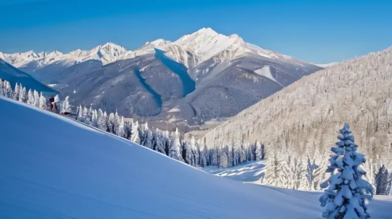 Un paisaje invernal con montañas