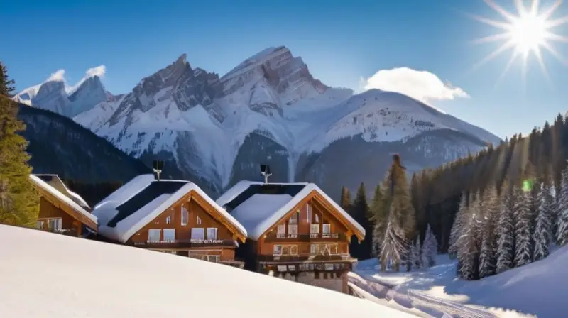 Un paisaje invernal de montañas nevadas