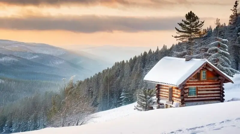 Un paisaje invernal sereno con nieve