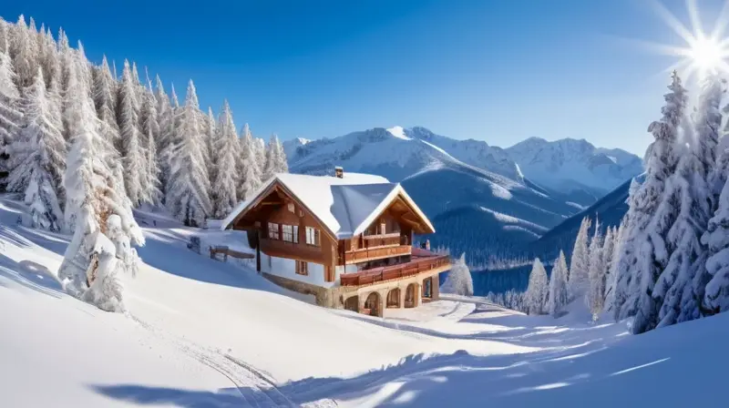 Un paisaje invernal con montañas