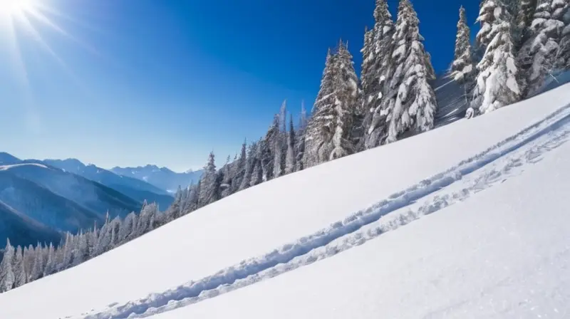 Un paisaje invernal vibrante con montañas nevadas, familias esquiando y risas en un ambiente de aventura y alegría