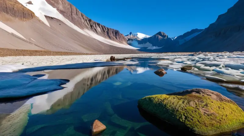 Un majestuoso glaciar con tonos azules