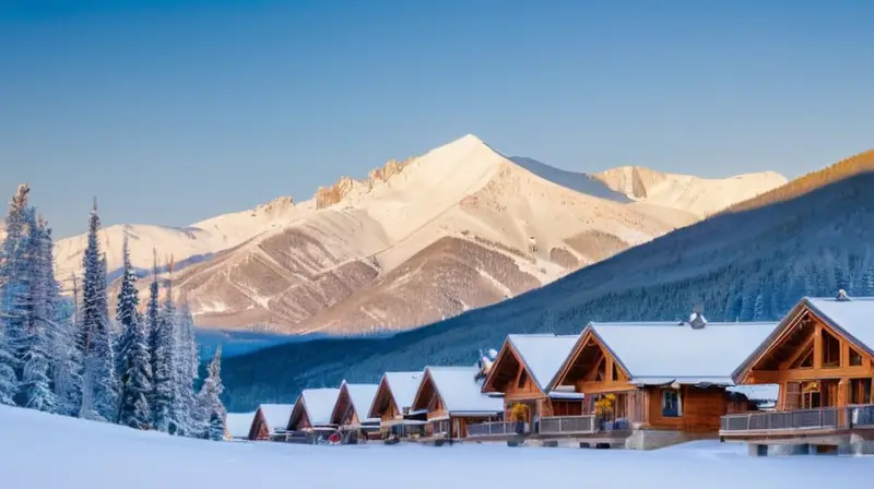 Un paisaje invernal con montañas nevadas