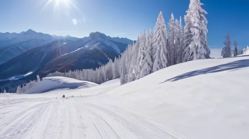 Un paisaje invernal sereno con pendientes nevadas