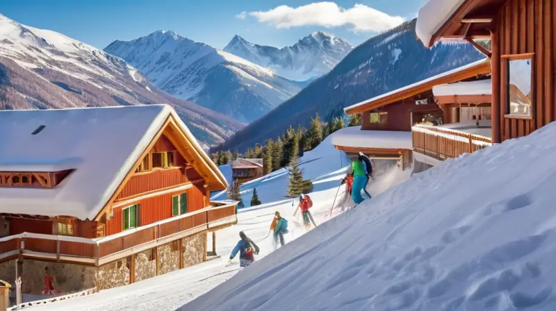 Un paisaje invernal vibrante con montañas nevadas