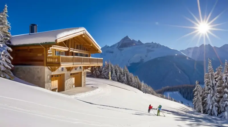 Un paisaje invernal vibrante con esquiadores en acción