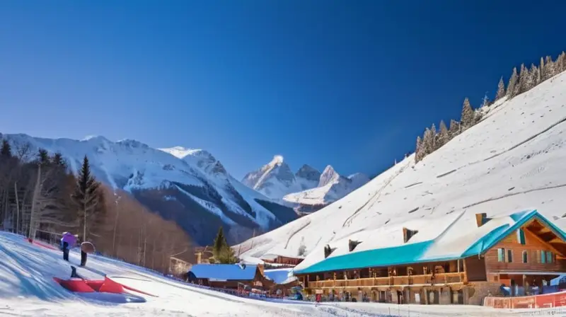 Un paisaje invernal vibrante con pistas de esquí