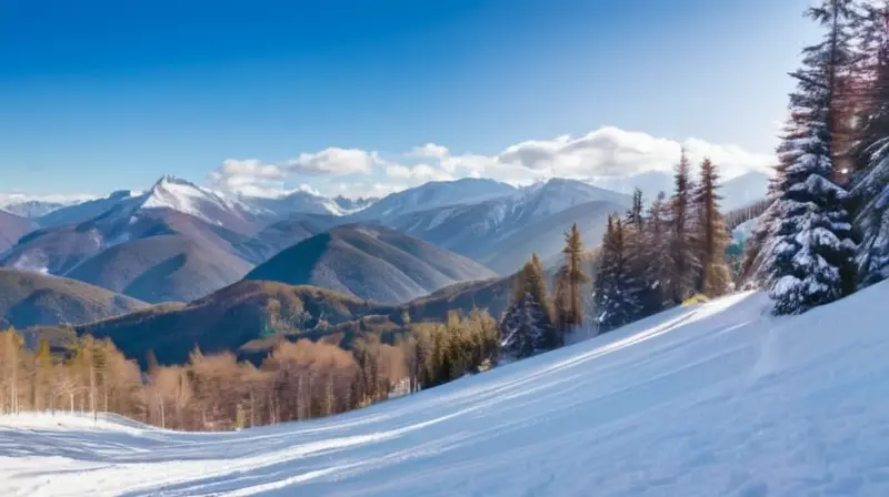 Un paisaje invernal con montañas nevadas