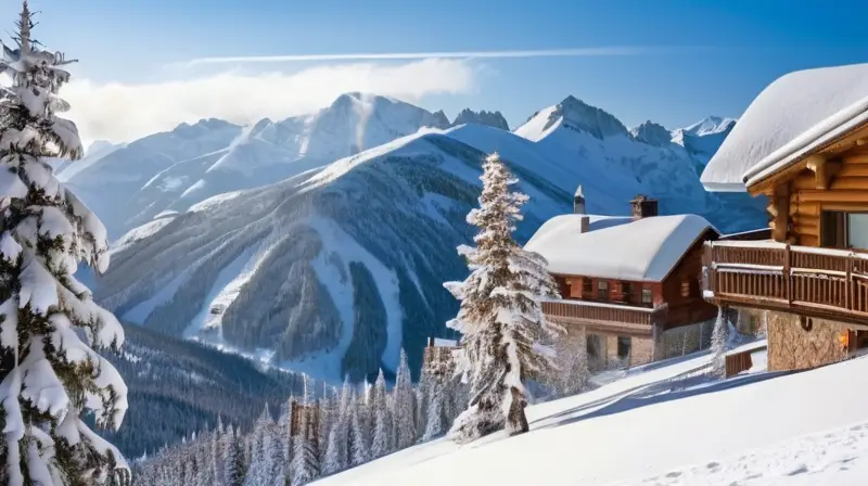 Un paisaje invernal vibrante con montañas nevadas