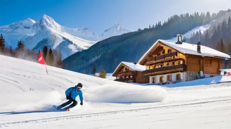 Un paisaje invernal vibrante con montañas nevadas