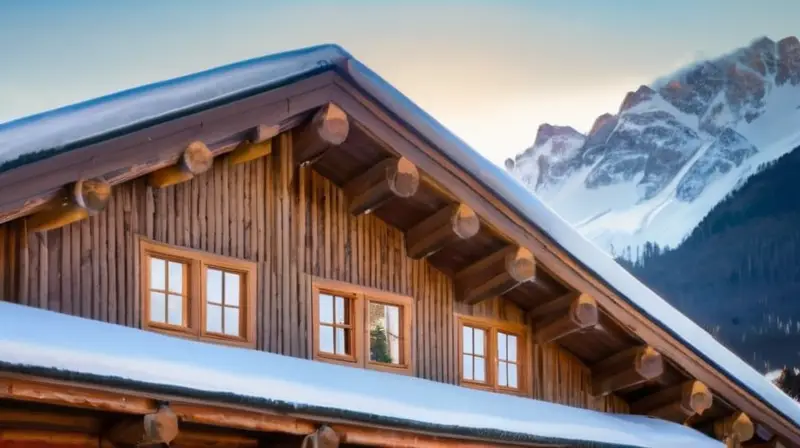 Un vibrante paisaje de montaña cubierto de nieve, con esquiadores, chalets acogedores y un ambiente animado de estación de esquí