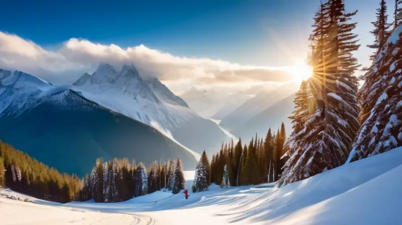 Un paisaje invernal de montañas nevadas