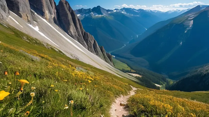 Un atleta avanza por un paisaje montañoso impresionante
