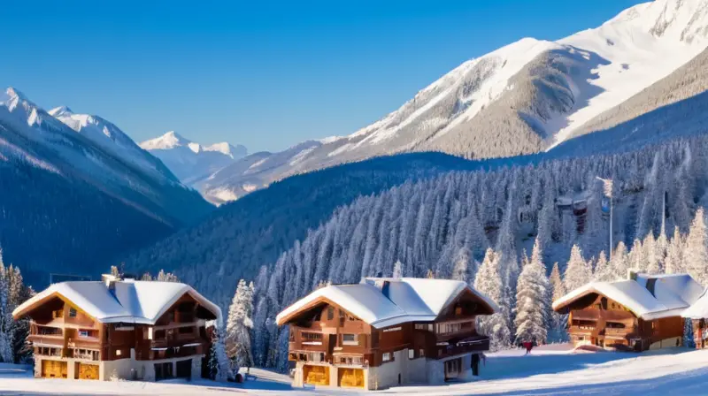 Un paisaje invernal de montañas cubiertas de nieve