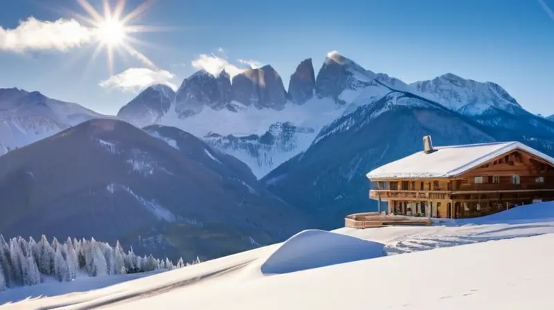 Un paisaje invernal vibrante con montañas nevadas