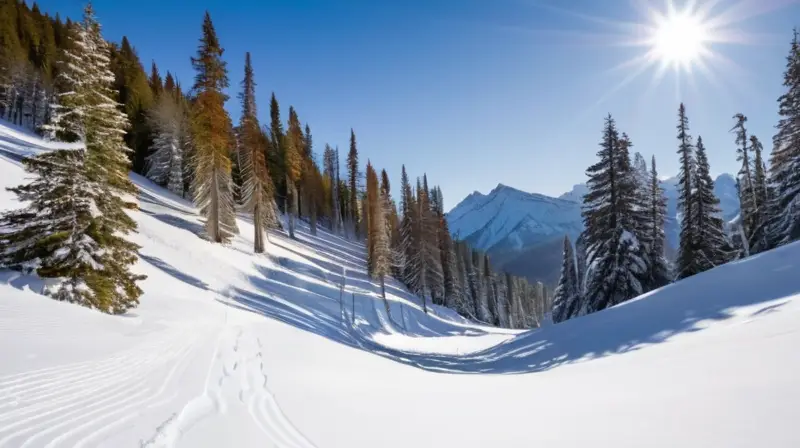 Un paisaje invernal de montañas nevadas