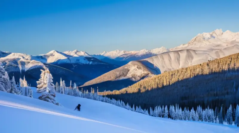 Un paisaje invernal de montañas cubiertas de nieve