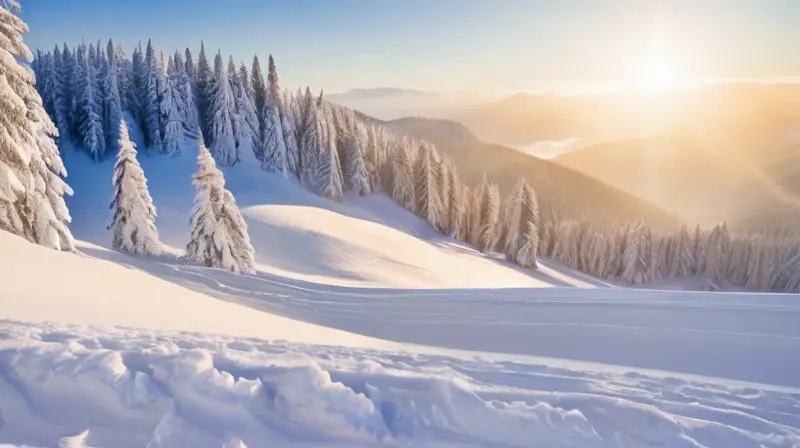 Un paisaje invernal en los Vosges muestra esquiadores en acción