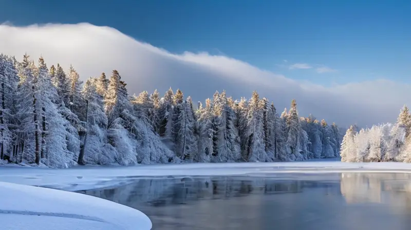 Un paisaje invernal sereno con hielo cristalino