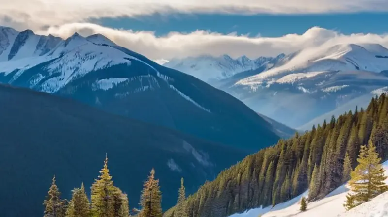 Un paisaje montañoso cubierto de nieve