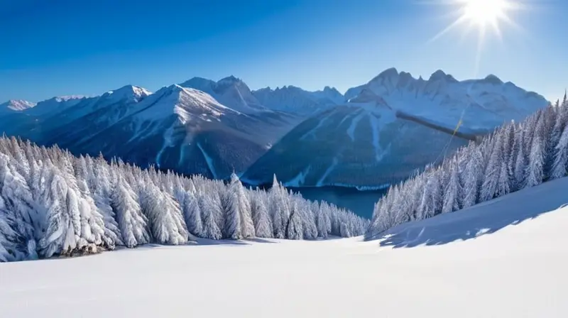 Un paisaje invernal sereno con montañas nevadas