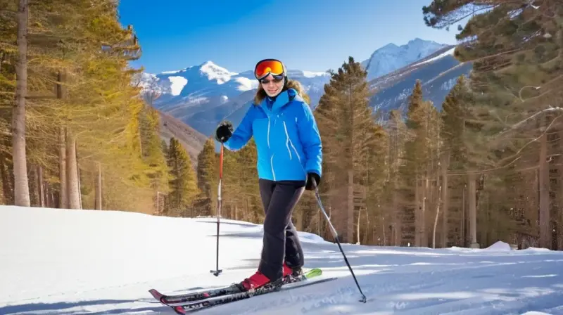 Felipe VI y Letizia esquiando felices en un paisaje montañoso nevado bajo un cielo azul