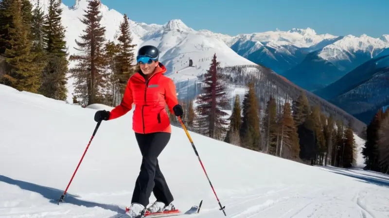 Felipe VI y Letizia esquían con alegría en una soleada pista nevada, luciendo trajes contrastantes y rodeados de un paisaje montañoso