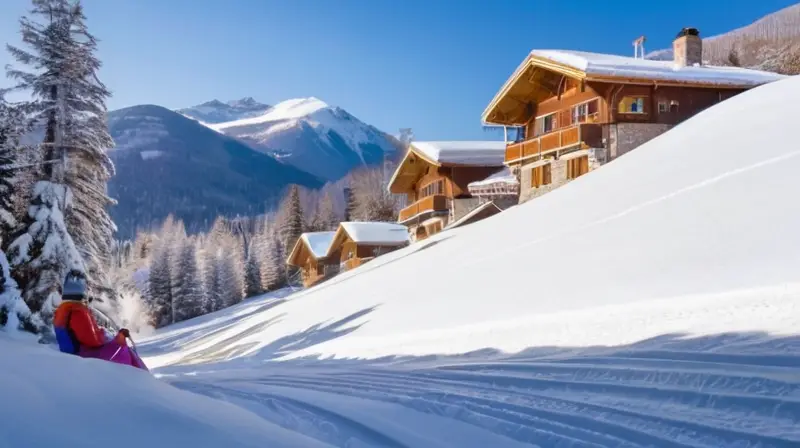 Un paisaje invernal idílico con montañas nevadas