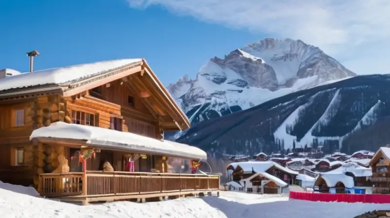 Un paisaje invernal con montañas nevadas