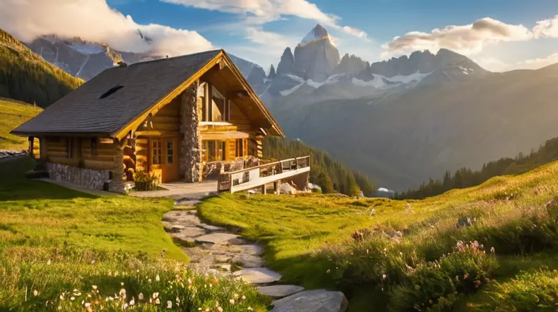 Un paisaje montañoso majestuoso con picos nevados