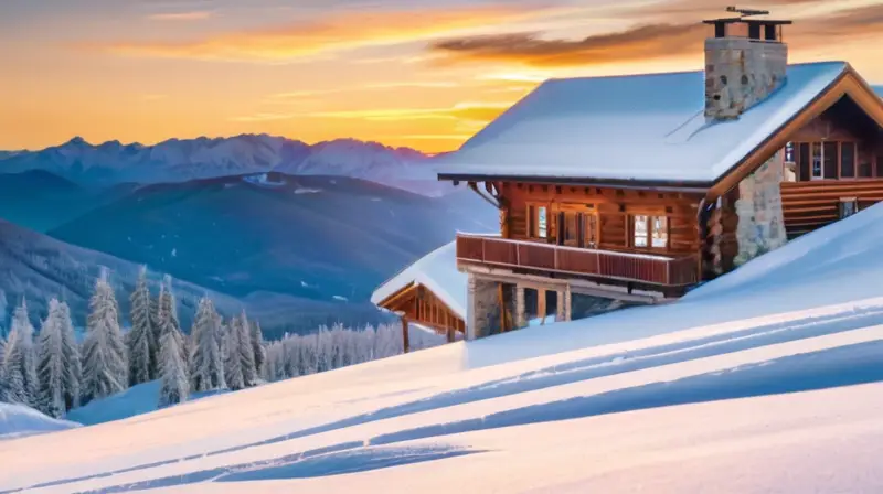 Un paisaje invernal idílico con montañas nevadas