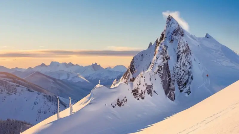 Los Alpes de Lyngen presentan un paisaje nevado con montañas, esquiadores en acción y una belleza natural impresionante