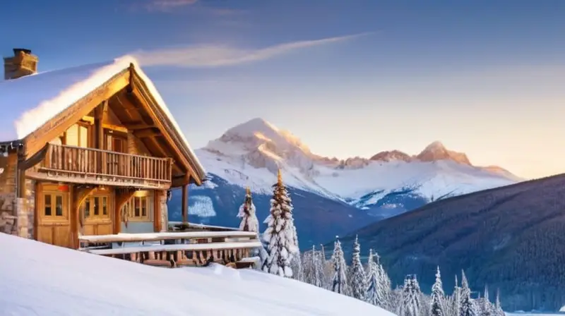 Un paisaje invernal con montañas nevadas