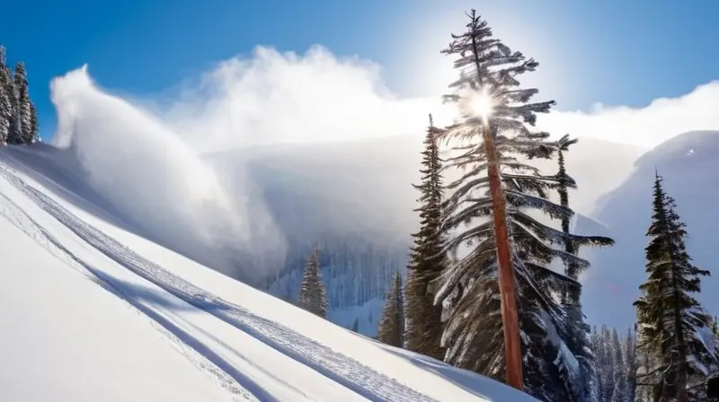 Un paisaje invernal con montañas nevadas